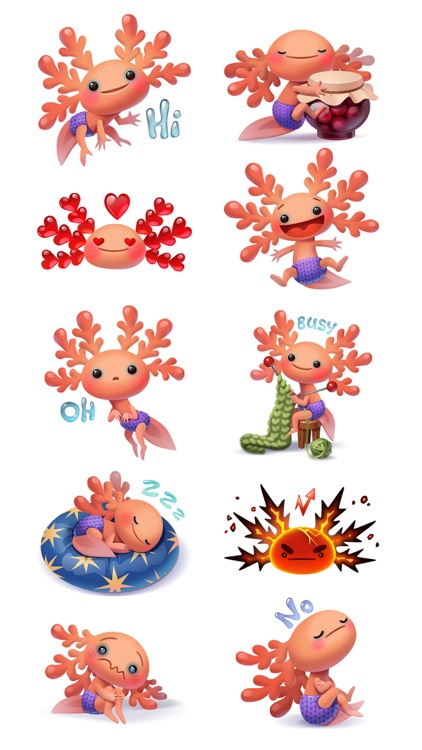 Axolotl Amby Stickers