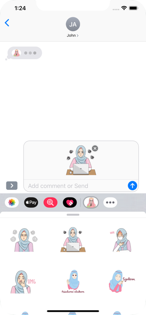 Hijab Girl Stickers iMessages(圖9)-速報App