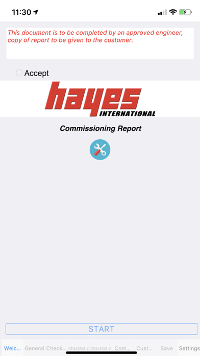 Hayes Commissioning App screenshot 2