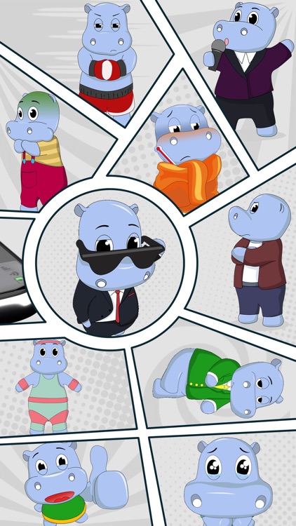 Hippo Cartoon Stickers screenshot-3