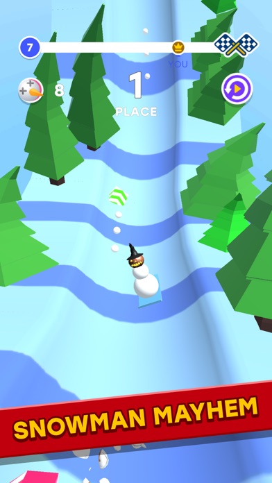 Snowman Race 3D PRO screenshot 3
