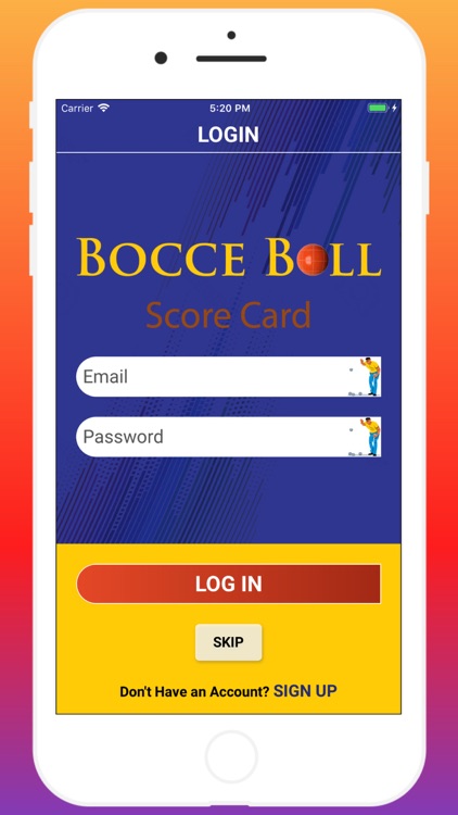 Bocce Score Card