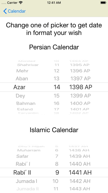 Persian and Islamic calendar