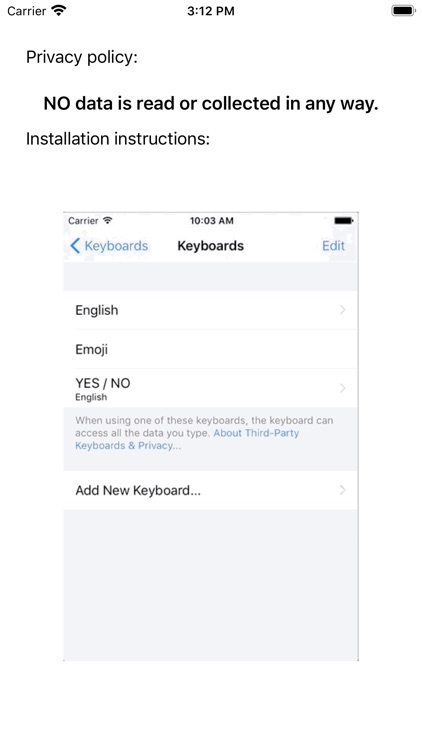 Yes / No Keyboard