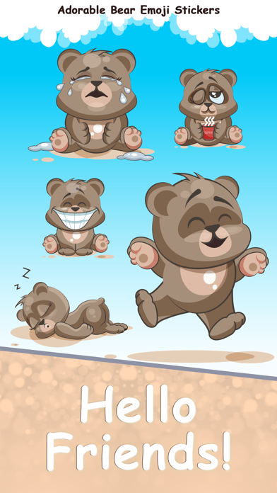 Screenshot #1 pour Adorable Bear Emoji Stickers