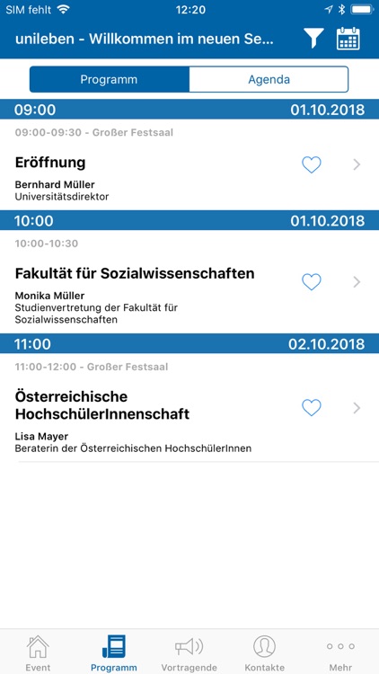 Event App Universität Wien