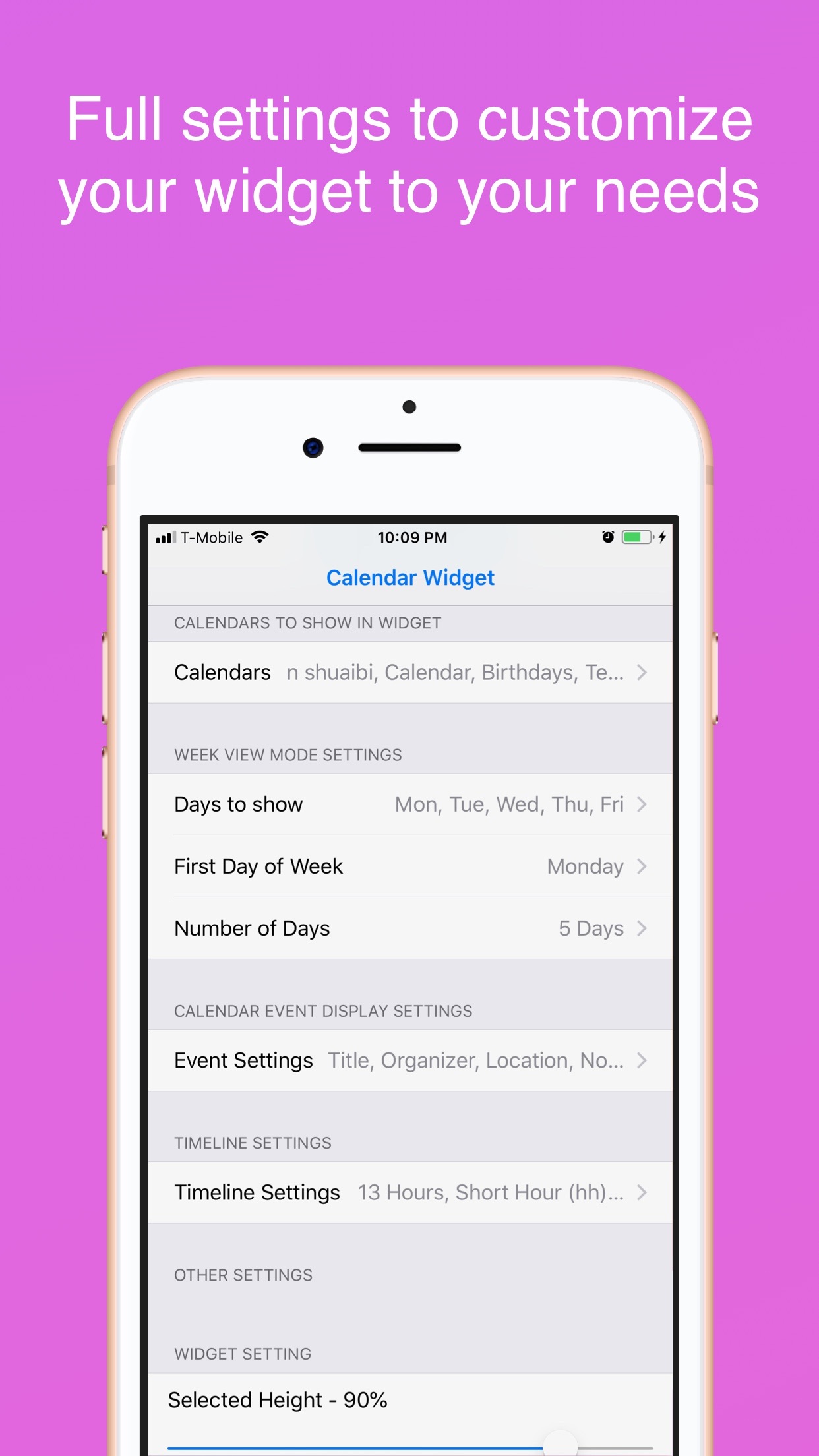 Promoções do dia na App Store Week Calendar Widget Pro, Timeline