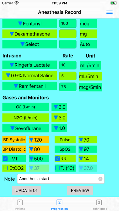 Anesthesia Record screenshot 2