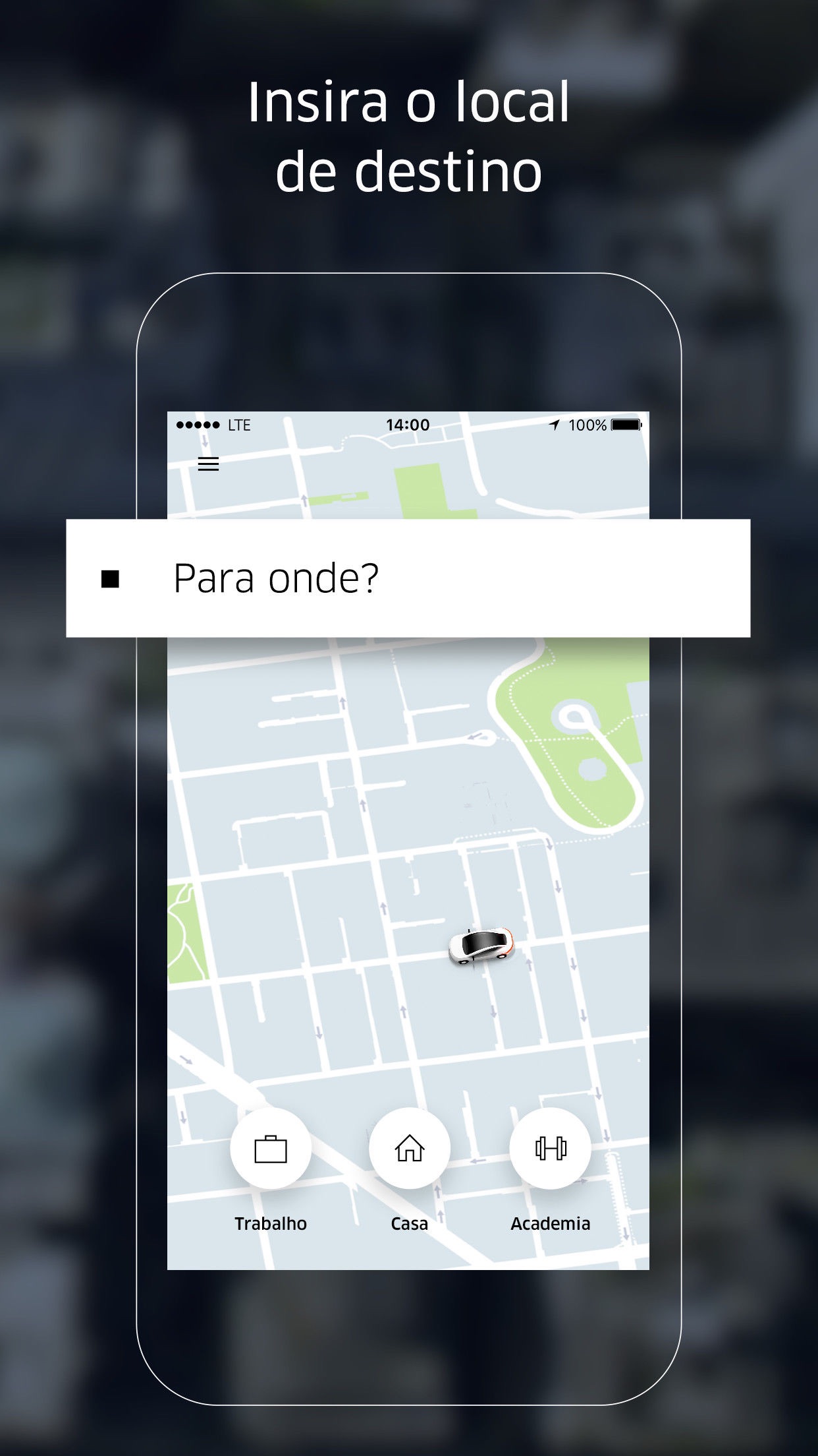 Screenshot do app Uber