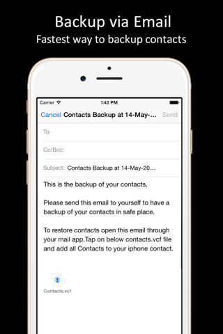 Contacts Backup - One tap - náhled