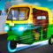 Enjoy rickshaw driving games that has parking, pick and drop service on the city highway