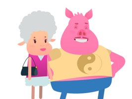 Pig and Sheep Animated Sticker