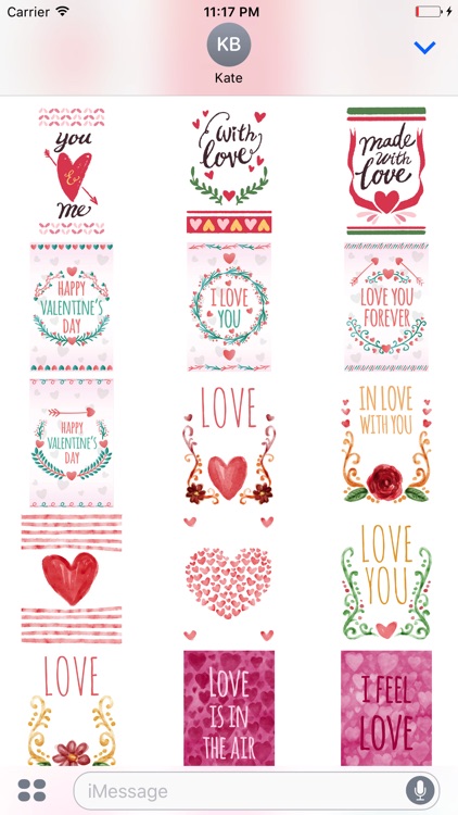 Valentines Hand Drawn Stickers