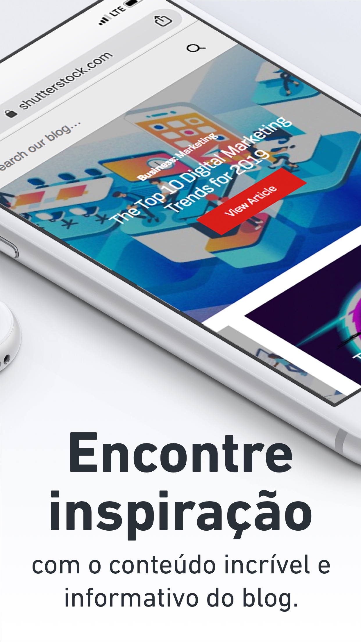 Screenshot do app Shutterstock: Estoque de Fotos
