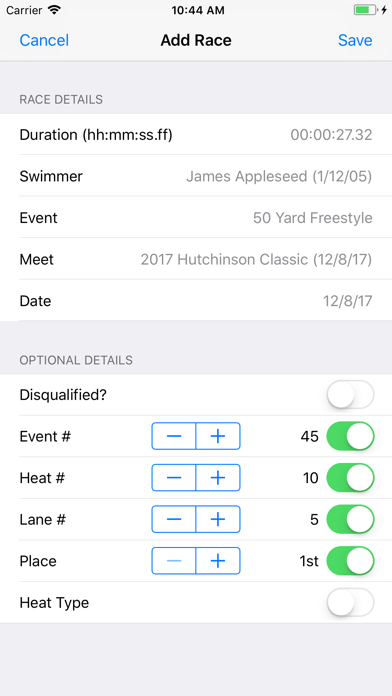 RaceKeeper Swim screenshot 2