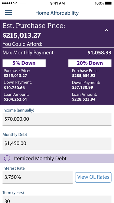 Mortgage Calculator by Quicken Loans screenshot