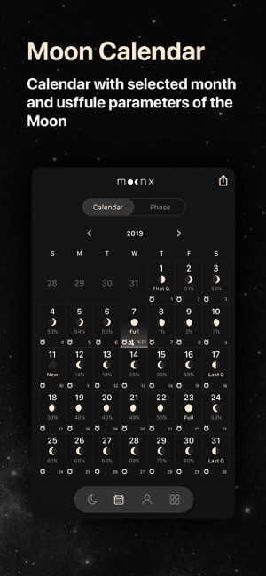 MoonX: Moon Phase Calendar(圖4)-速報App