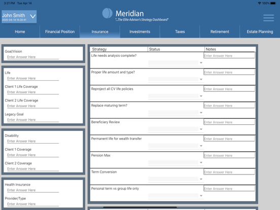 Meridian Advisor Dashboard screenshot 2