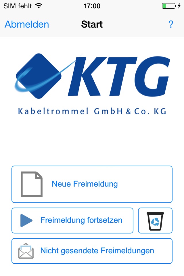 KTG-Freimeldung screenshot 2