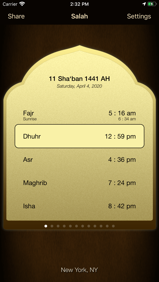 Salah times.