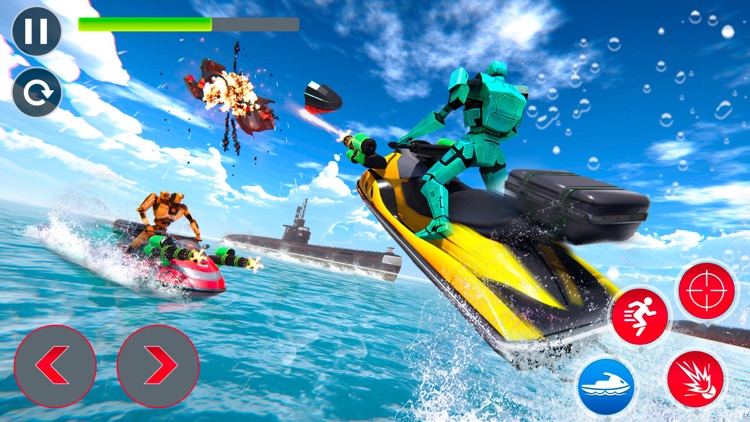 Jet Ski Robots War Submarine screenshot-3