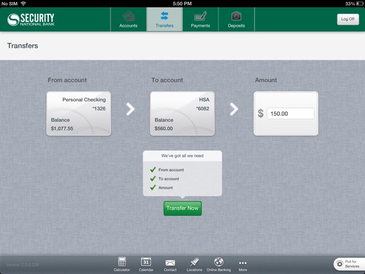 Security Natl Bank for iPad