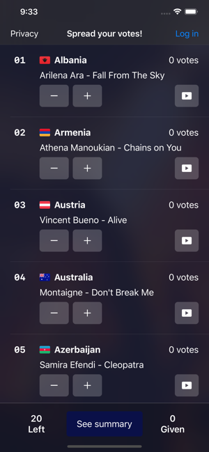 EuroScorer - Voting App