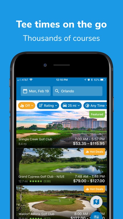 GOLFNOW Book TeeTimes Golf GPS