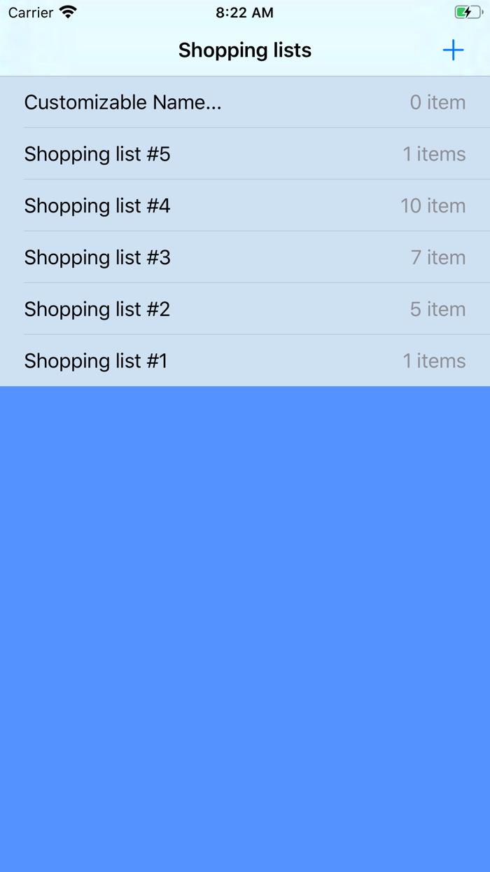 Shopping list multiple grocery