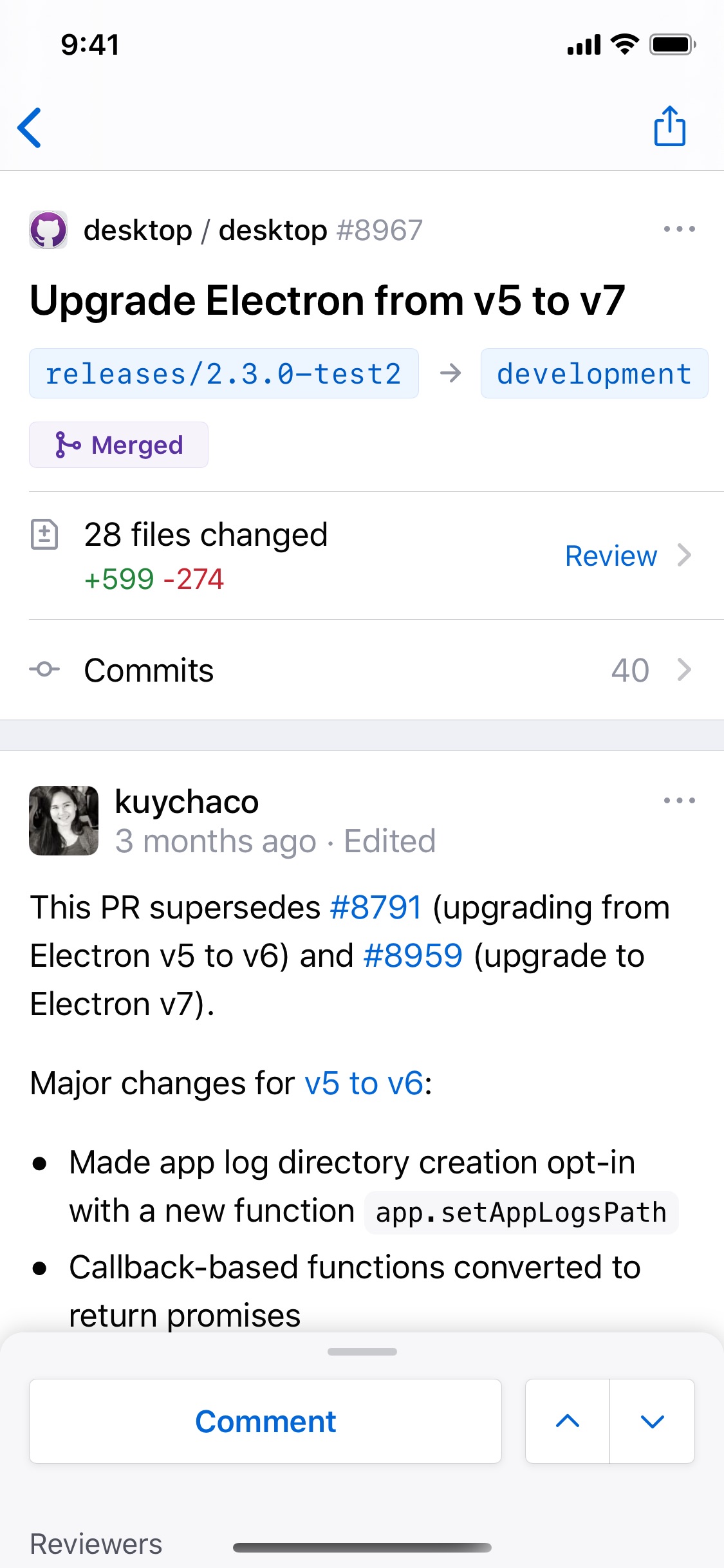 Screenshot do app GitHub