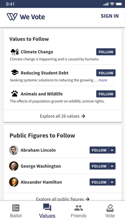 We Vote Ballot Guide, @WeVote