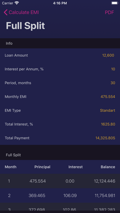 Calc for EMI: calculate loan screenshot 2