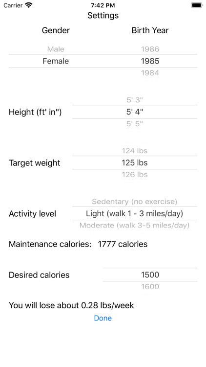 Eight Brains Nutrition Diary