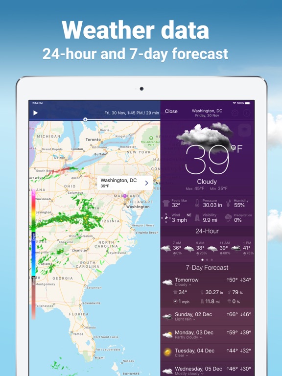 iPad Image of NOAA Weather Radar Live