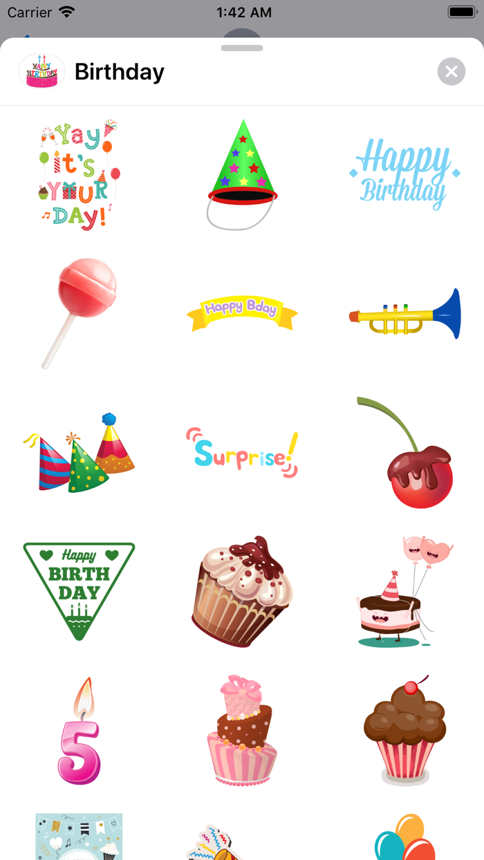 200 Happy Birthday Stickers