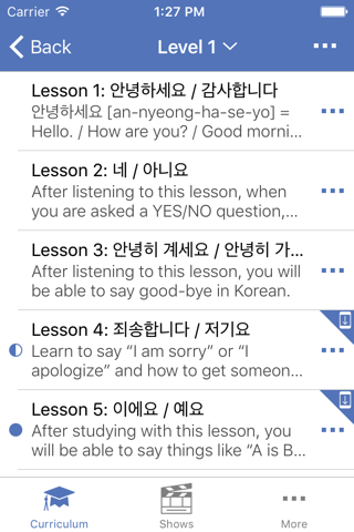 Korean - Lessons+ screenshot 2