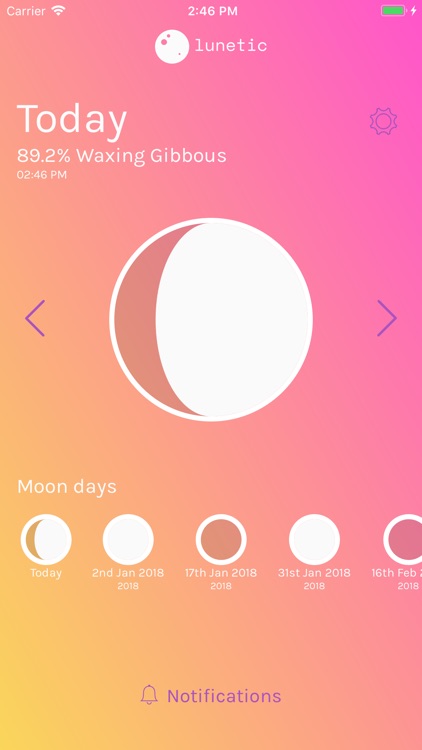 Lunetic - moon phase tracker