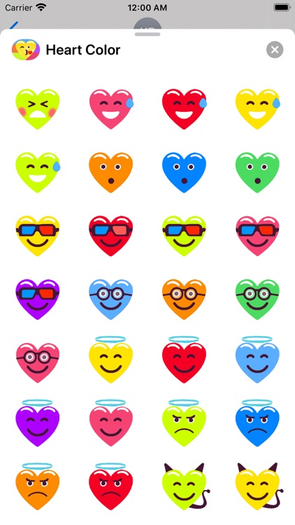 Heart Face Multicolor Stickers screenshot-5