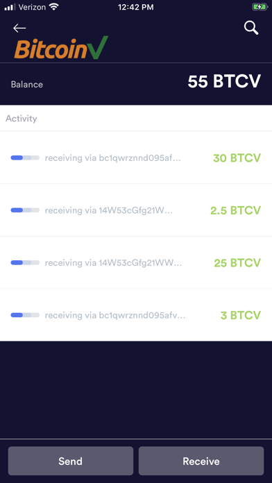 BitcoinV Wallet (BTCV) screenshot 2