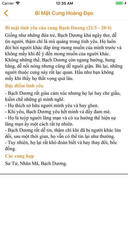 Bí mật tình yêu cung hoàng đạo