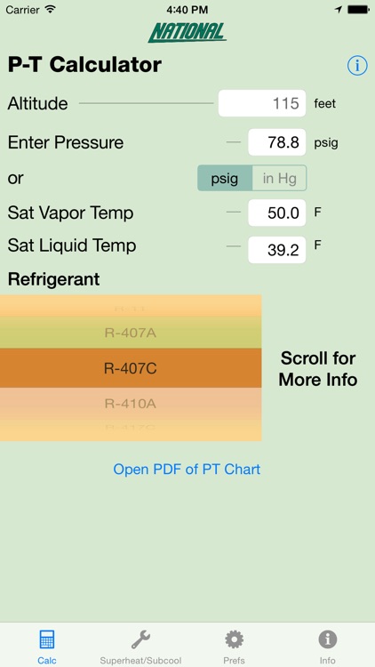 P-T Calculator