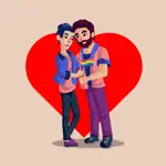 Pride Gay Couple Stickers App Cancel