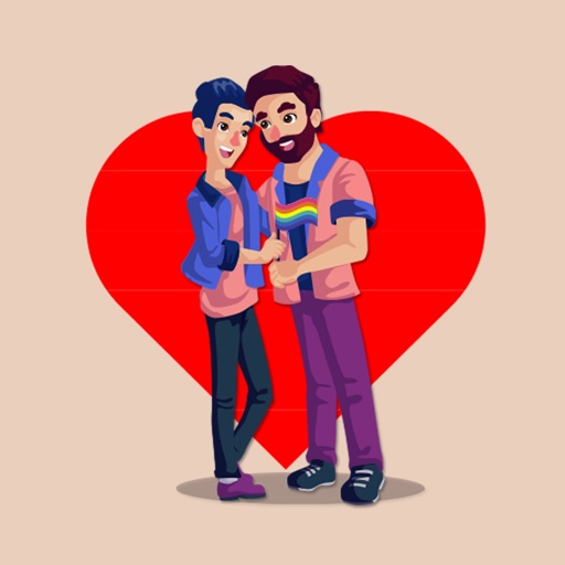 Pride Gay Couple Stickers app description and overview