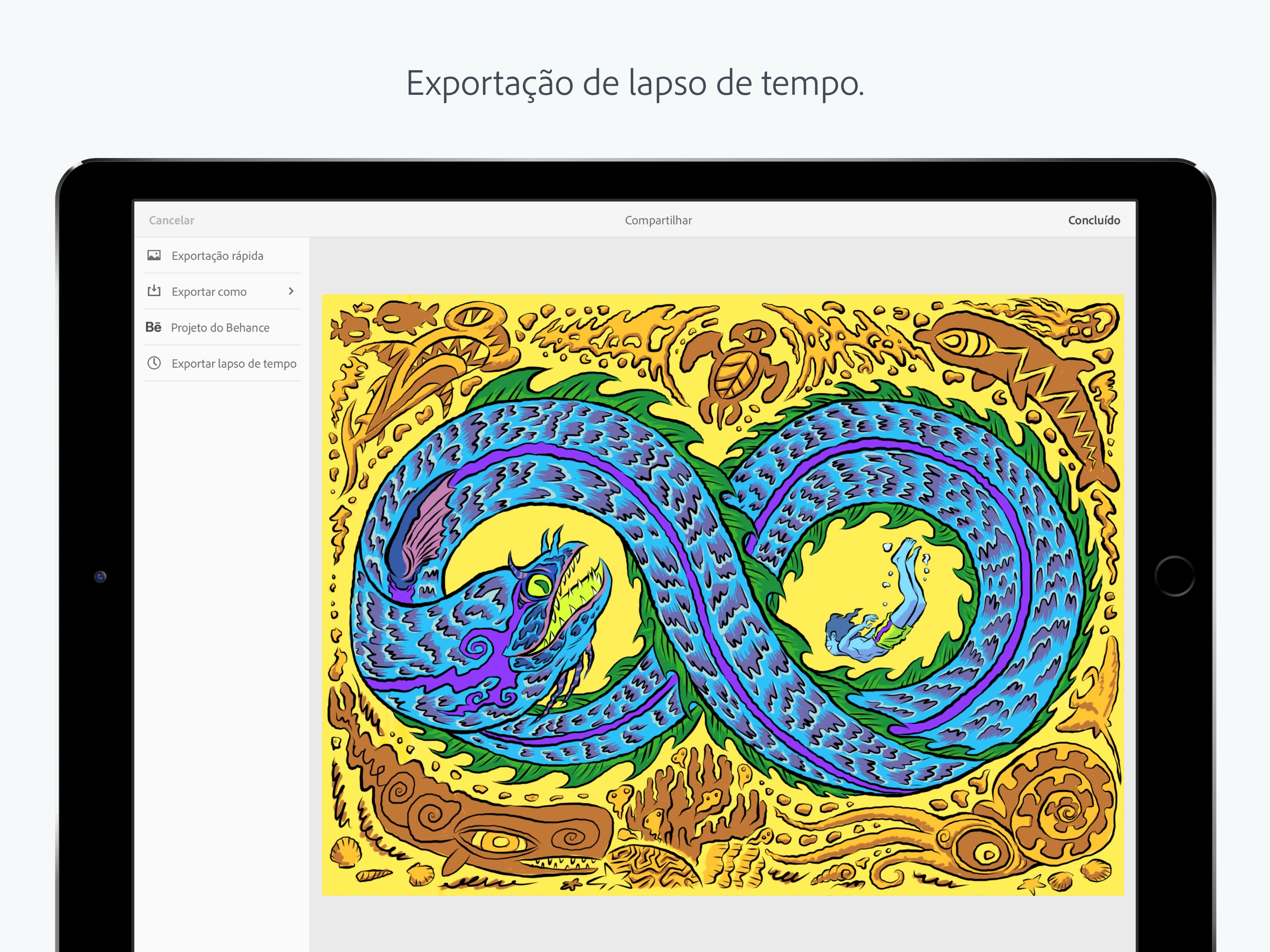 Screenshot do app Adobe Fresco - Desenhe e pinte