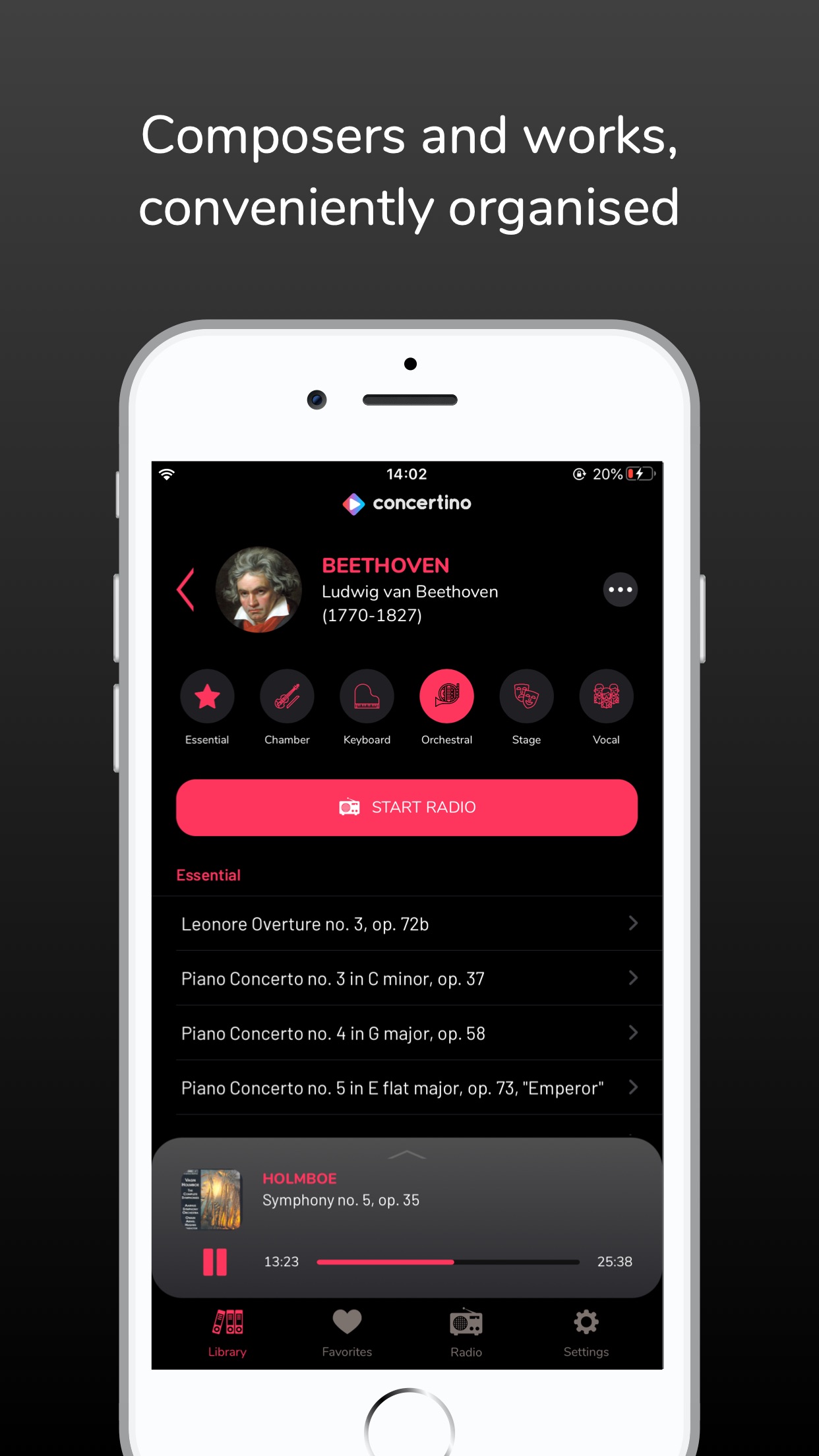 Screenshot do app Concertino