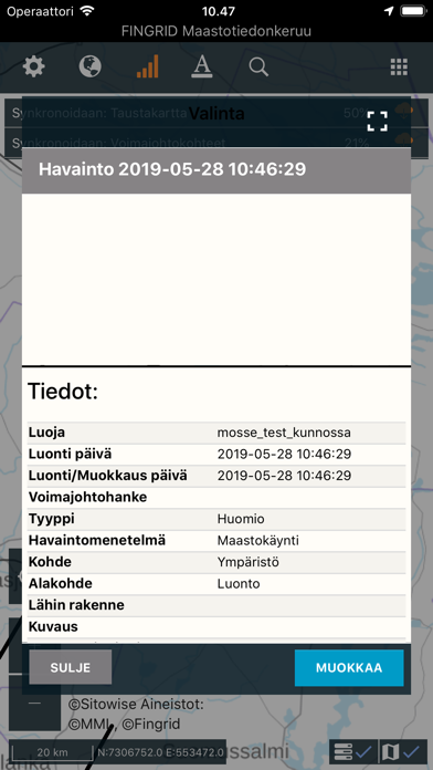 Maastotiedonkeruu screenshot 4