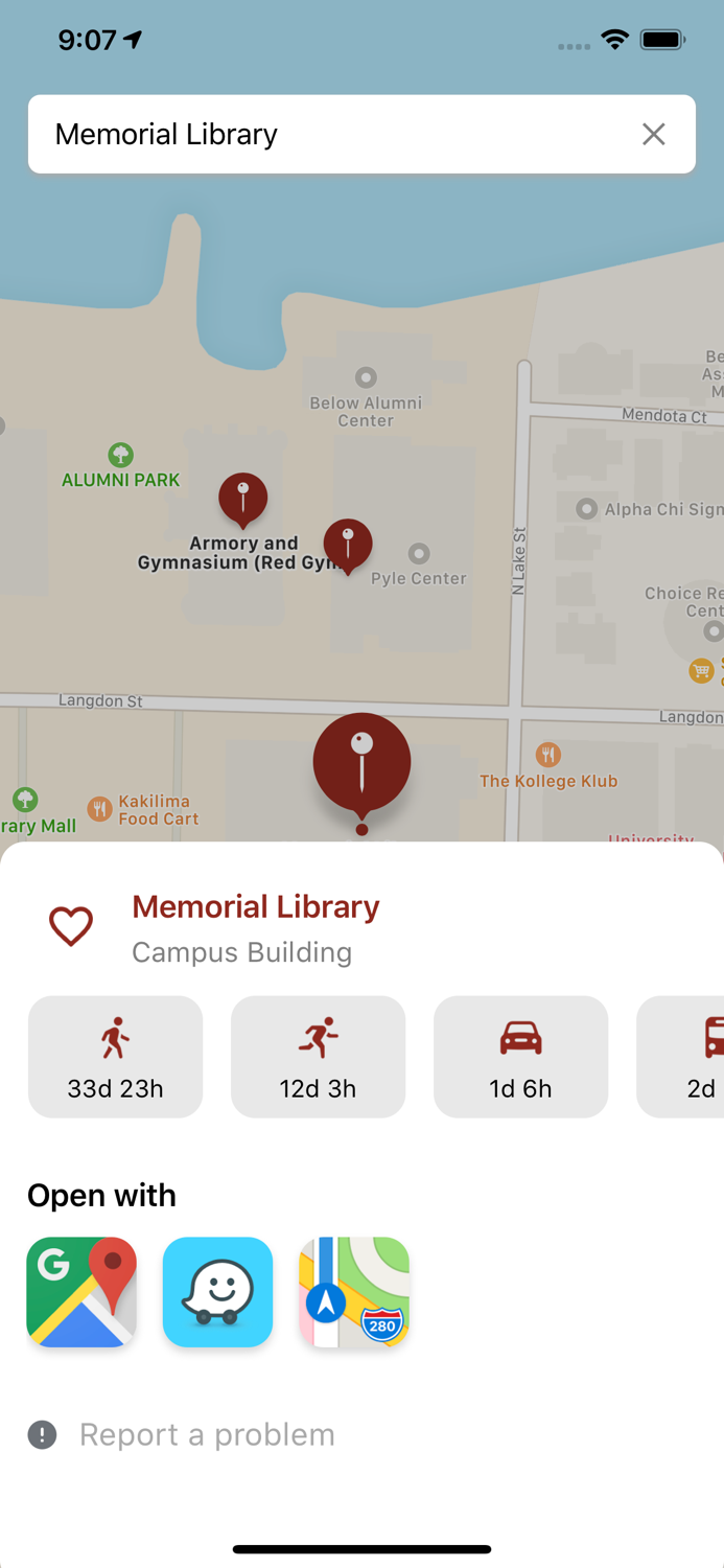 UW Madison Campus Maps