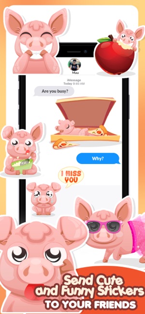 Mini-Pig Pet Emoji Stickers(圖4)-速報App