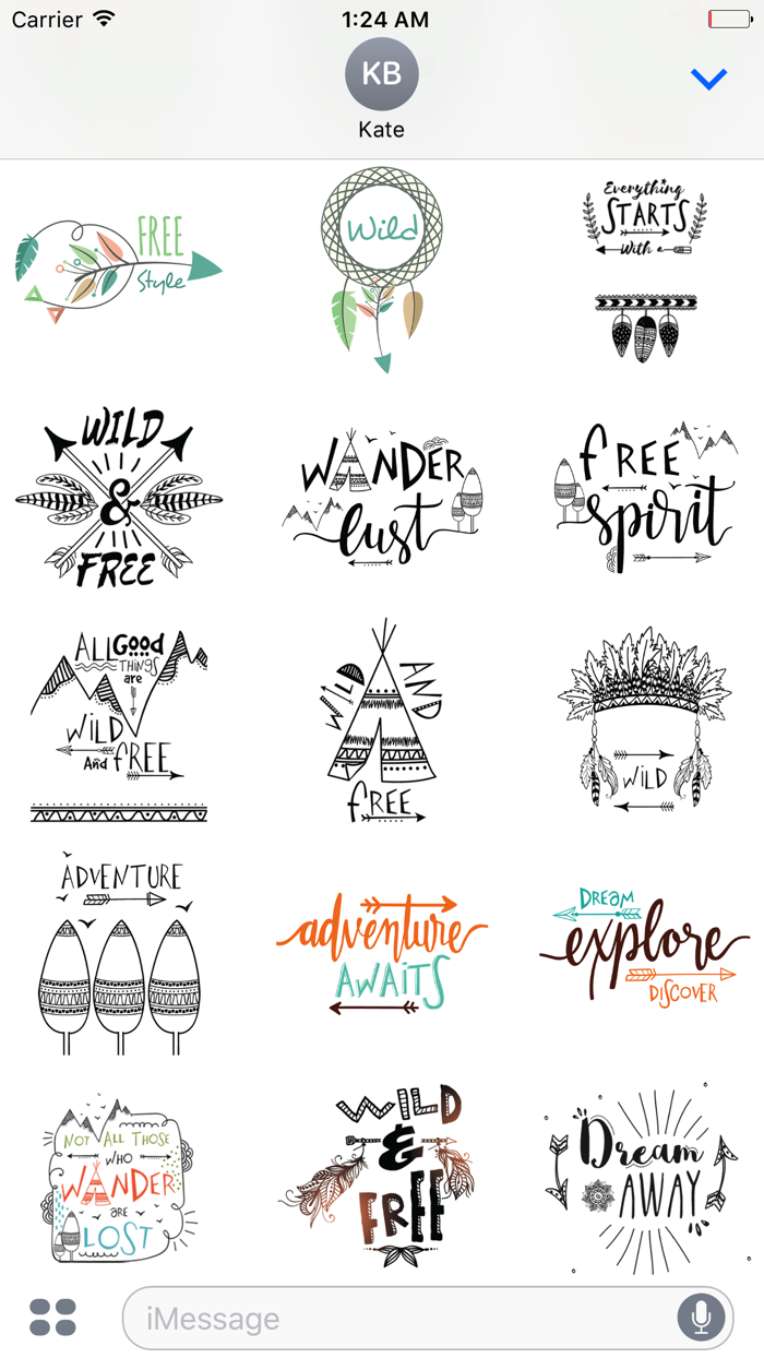 Animated BOHO Quotes Stickers