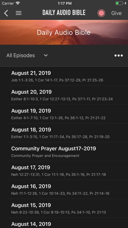 Daily Audio Bible Mobile App
